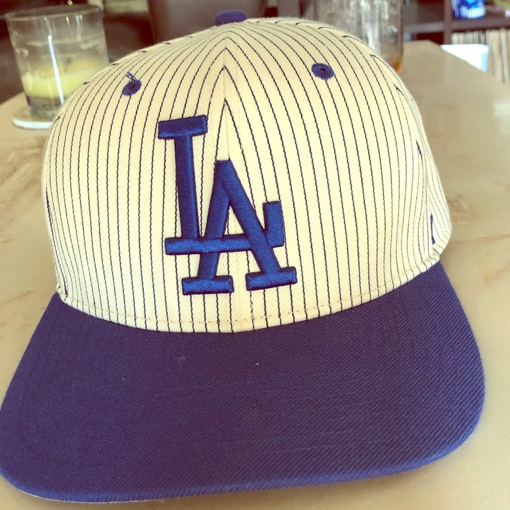 Dodger two-tone white blue pinstripe snapback cap
